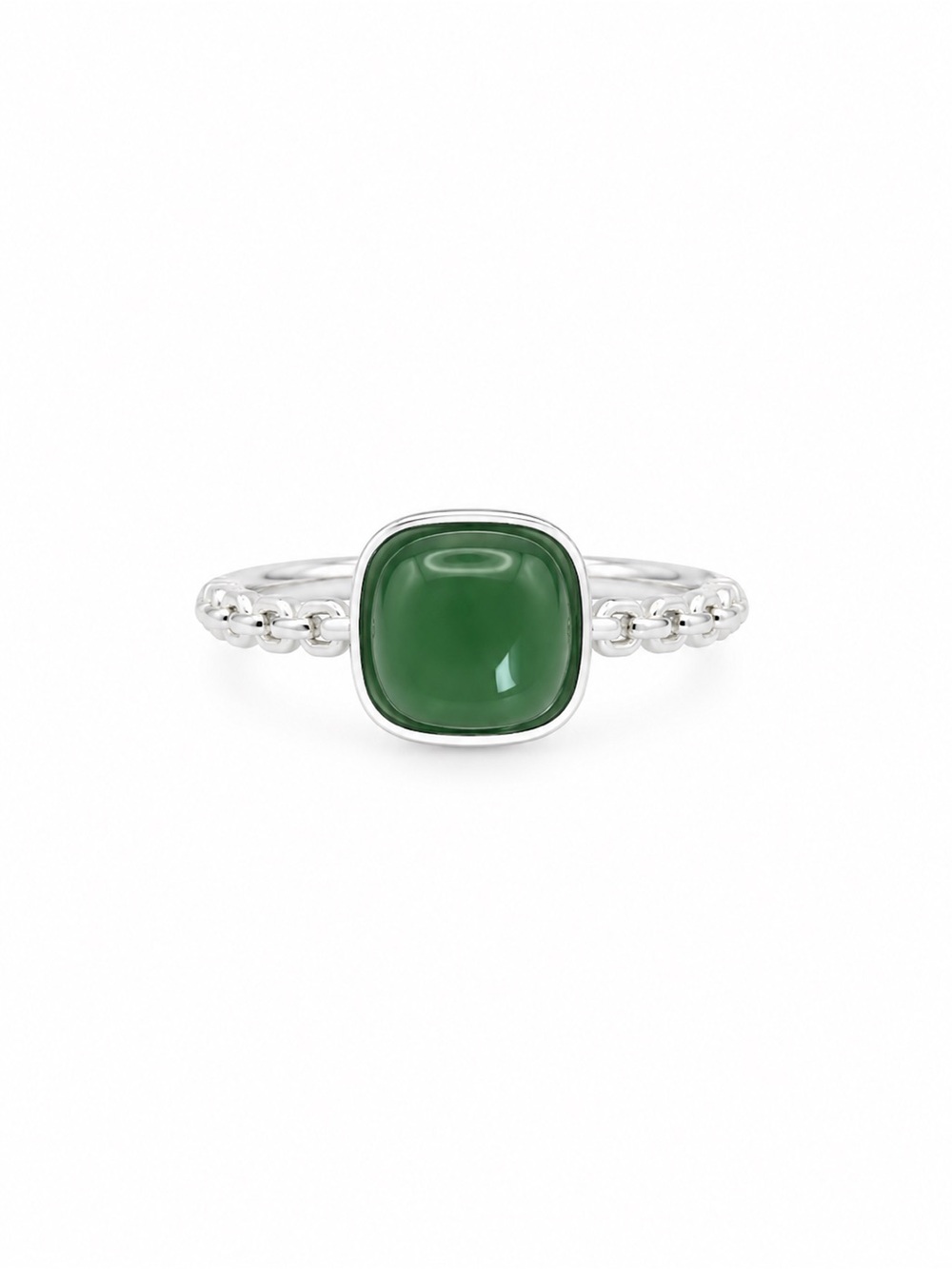 Jade Chain Link Ring (S925) R83